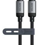 Senteo Premium USB-C to USB-C Braided Fast Charging Cable – Aluminum Alloy Shell & Silicone Cable Organizer